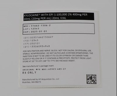 00351662150627 Xylocaine Pouch Label